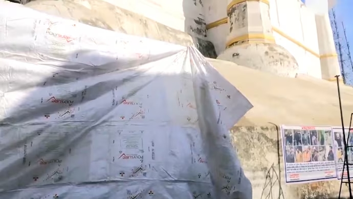 Sambhal mosque covered