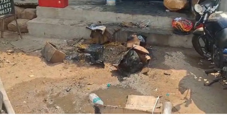 Fire At Baramunda Bus Stand In Bhubaneswar After Battery Explosion