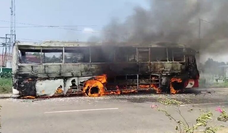 Close Shave For Passengers As Fire Breaks Out In Tourist Bus Near Puri