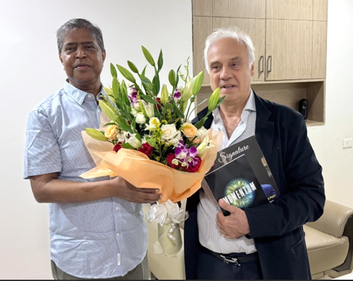 Spain ambassador meets SOA Manojranjan Nayak