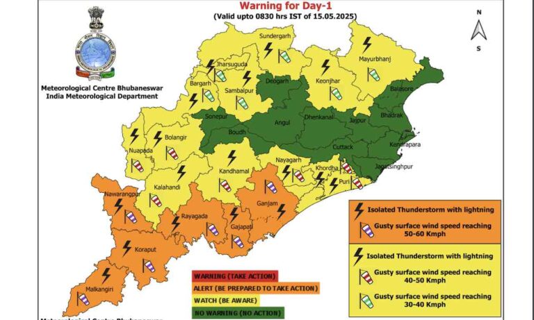 Thunderstorm Activity With Strong Winds May Continue In Odisha Till May 18