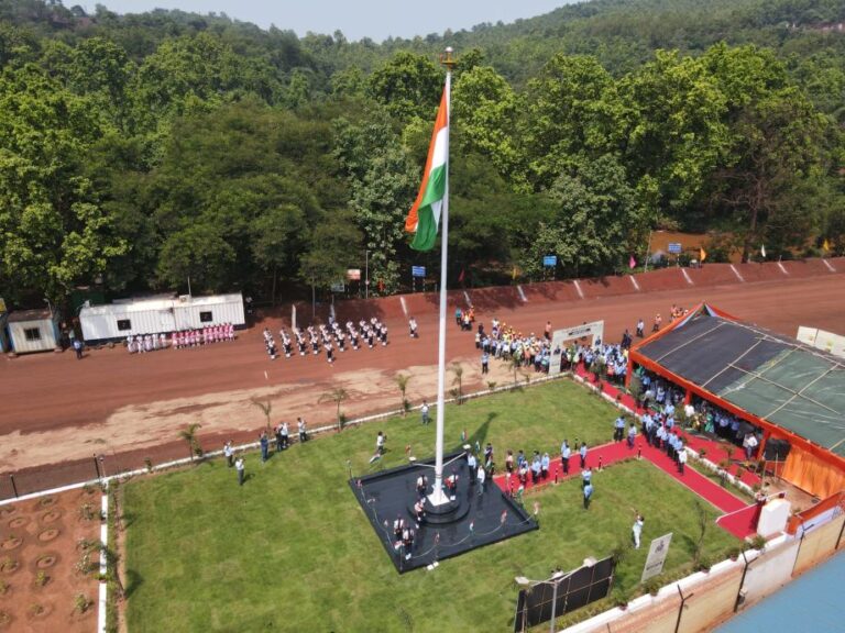 72-ft flag at Kasia Mines