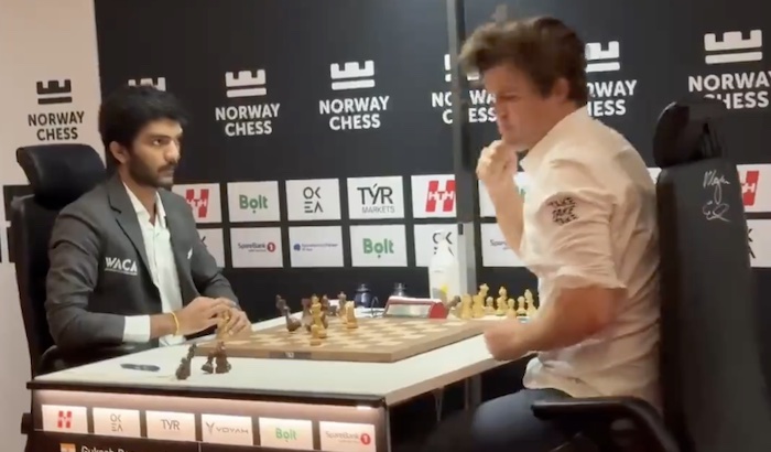 [Watch] World No. 1 Carlsen Slams Table In Rage After Gukesh’s Norway Chess Win