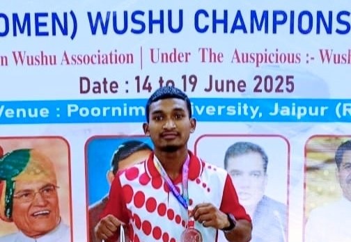 Rajkumar Munda silver in wushu