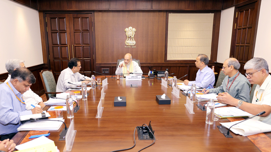 Union Home Minister Amit Shah chairs a review meeting for the preparations of upcoming census (pic: ANI)