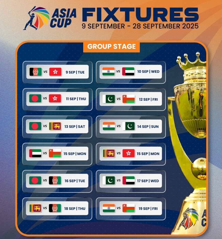 Asia Cup 2025 fixtures