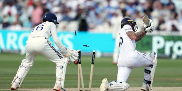 Ben Stokes clean bowled