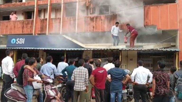 Fire Breaks Out At SBI Branch In Odisha’s Kantabanji