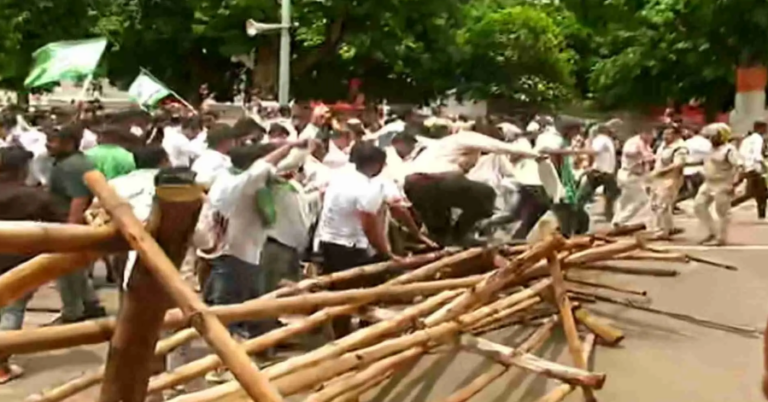 Tear Gas, Water Cannon Used As BJD Protesters Clash With Police In Bhubaneswar, Several Detained & Injured