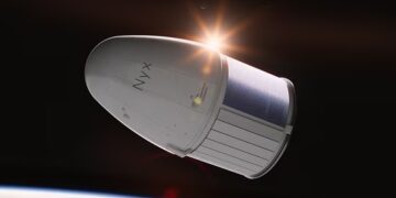 Space capsule with human ashes into Pacific
