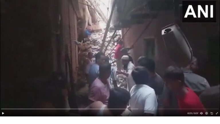 Four-Storey Building Collapses in Delhi’s Seelampur, Several Feared Trapped