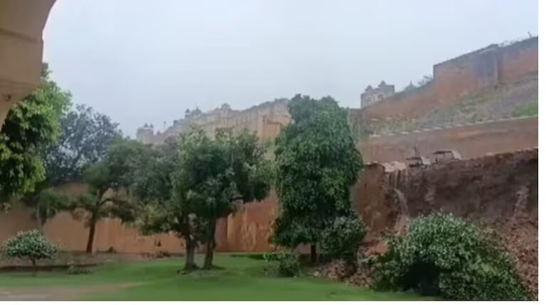 Amer Fort wall collapse