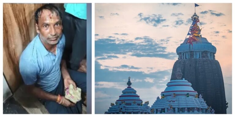 Another Security Breach At Puri Jagannath Temple As Ranchi Man Caught Climbing Shrine Structure
