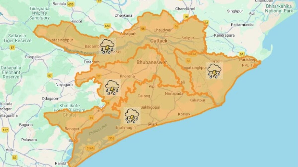 Orange Warning: Thundershowers Likely In Cuttack, Puri & Khurda In 2 hours