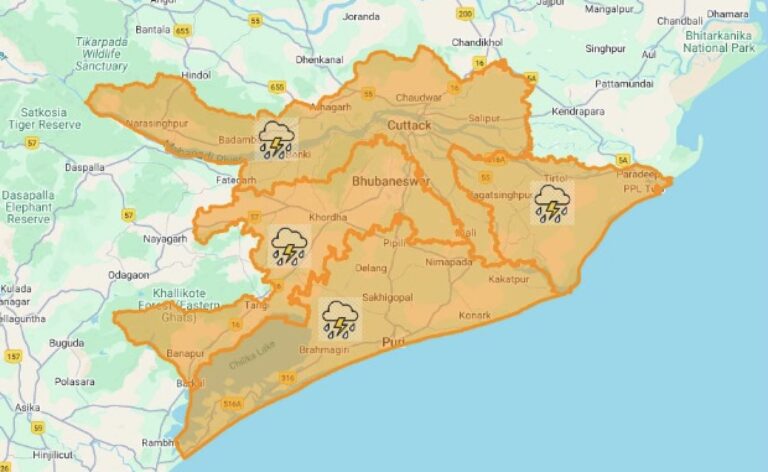 Orange Warning: Thundershowers Likely In Cuttack, Puri & Khurda In 2 hours