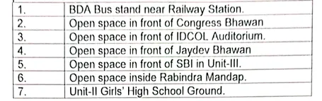 BBSR parking lots for I-day parade