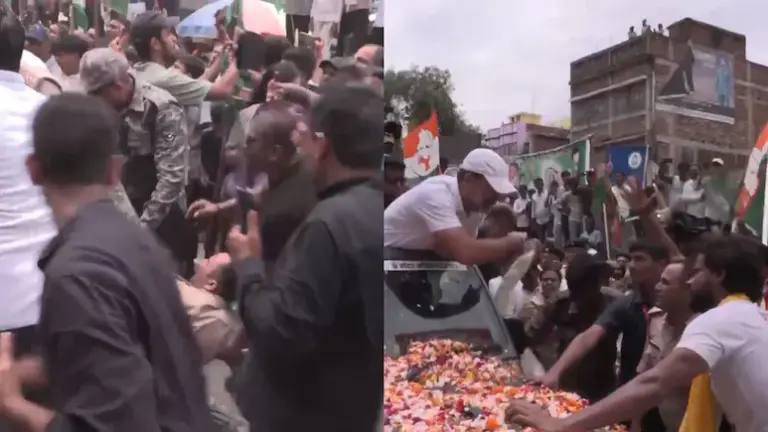 Rahul Gandhi car hits cop