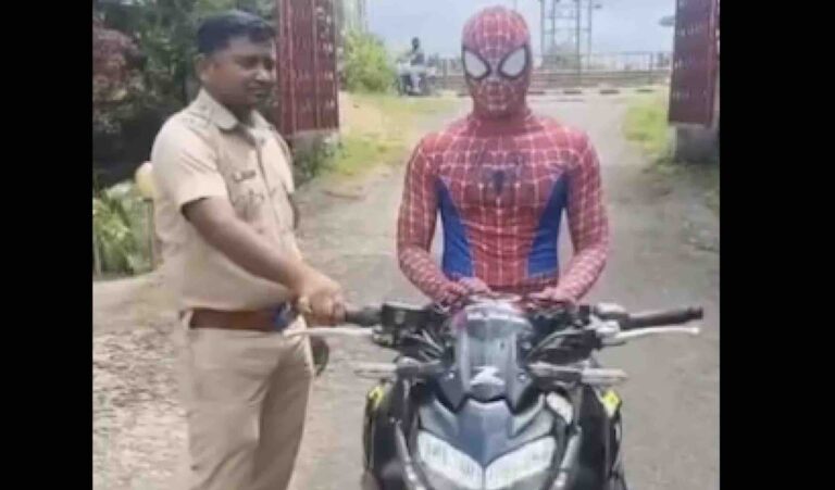 ‘Spiderman’ Fined Rs 15K For Traffic Violations In Odisha’s Rourkela