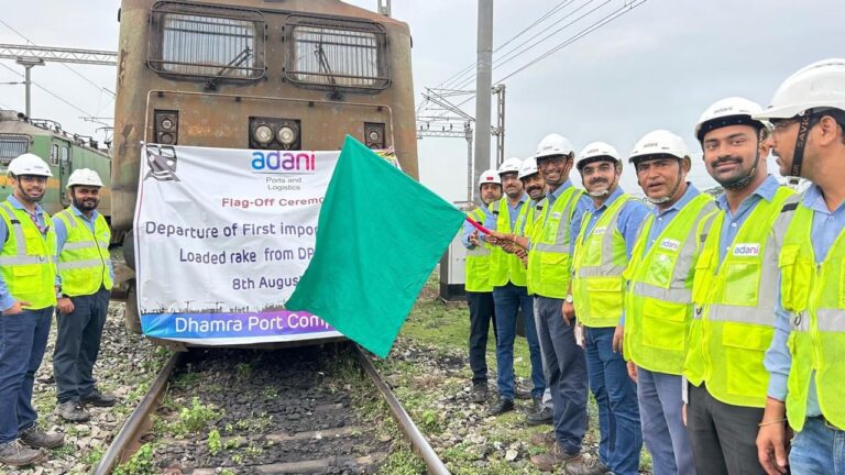 Adani Dhamra Port Flags Off First Ever Steel Slab Rake