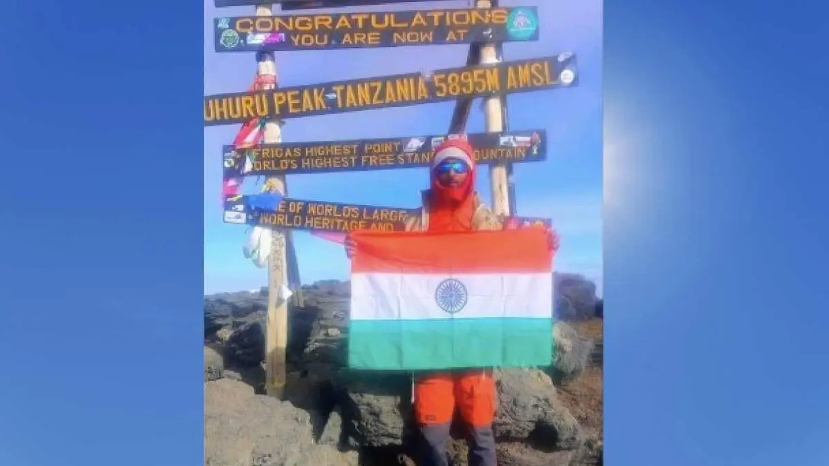 Odisha Youth Unfurls Tricolour, Flag Of Maa Samaleswari At Mount Kilimanjaro