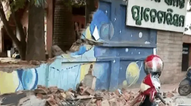 Boundary Wall Of Pathani Samanta Planetarium Crumbles In Bhubaneswar