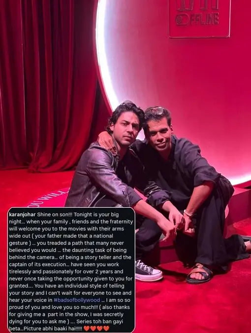 Karan Johar Pens Emotional Note For Aryan Khan Ahead Of ‘Ba***Ds Of Bollywood’ Release