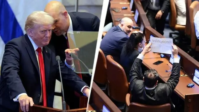 Donald trump heckled in Israel parliament