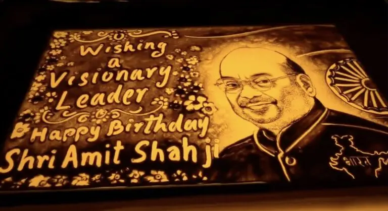 Amit Shah Thanks Odisha Sand Artist For Birthday Wishes Through Artwork