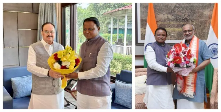 Odisha CM Holds Key Talks With JP Nadda In Delhi, Also Meets VP Radhakrishnan