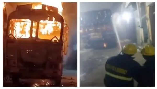 Pulses-Loaded Truck Parked At Cuttack’s Malgodown Catches Fire, Driver Critical