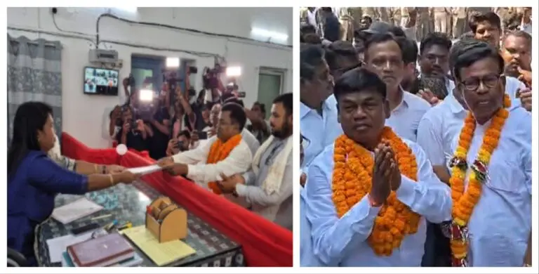 Ghasiram Majhi Of Congress Files Nomination For Nuapada Bypoll In Odisha