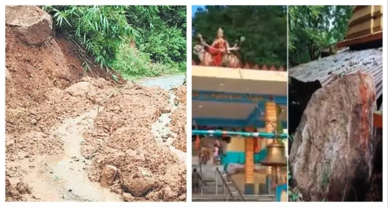 Fresh Landslides Triggered By Heavy Rain Cut Off Road Links In Odisha After Cyclone Montha, Rockfall Damages Temple