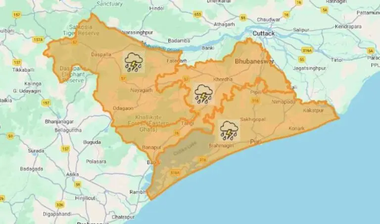 Rain, Winds@40Kmph To Lash Khurda, Puri & Nayagarh This Afternoon