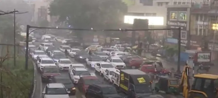 Heavy Rain Brings Bhubaneswar Traffic To A Standstill