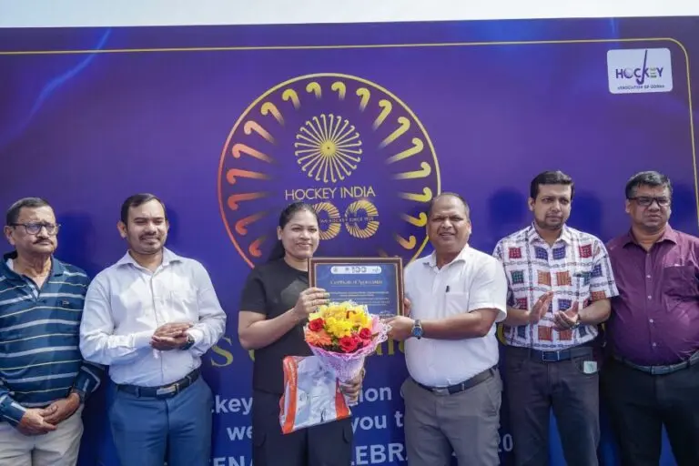 Deep Grace Ekka felicitated 100 yrs of Indian hockey