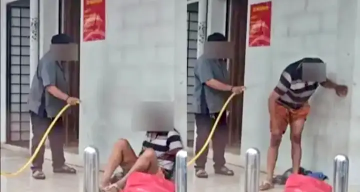 Indian Man Kicked, Hosed Down For Sleeping Outside Bank In Malaysia; Wages, Passport Withheld by Employer