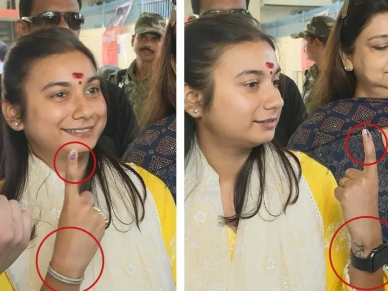 Bihar MP Shambhavi Chaudhary inked on both hands