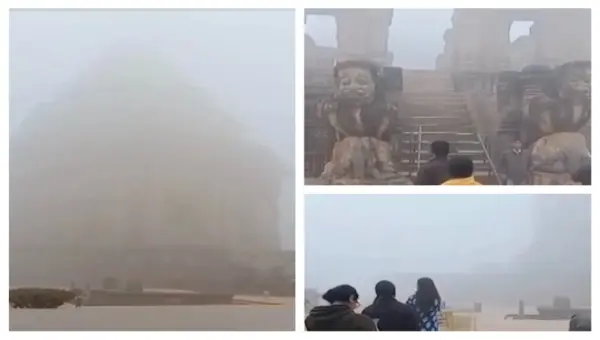 Konark Sun Temple ‘Barely Visible’ As Dense Fog Engulfs Several Places In Odisha