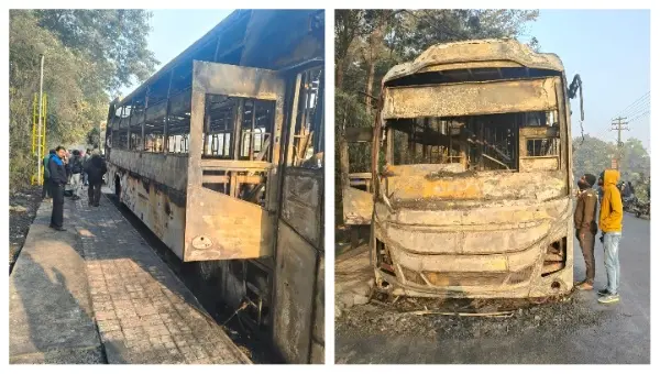 Miscreants Torch Newly-Purchased Bus In Odisha’s Rourkela, Another Damanged