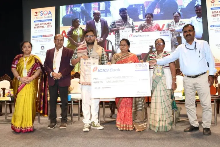 Literary Fest: SOA Yuva Sahitya Purashkar Conferred On Suryasnata Tripathy