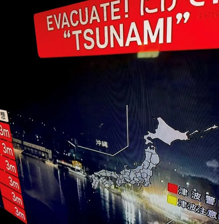 Tsunami warning Japan