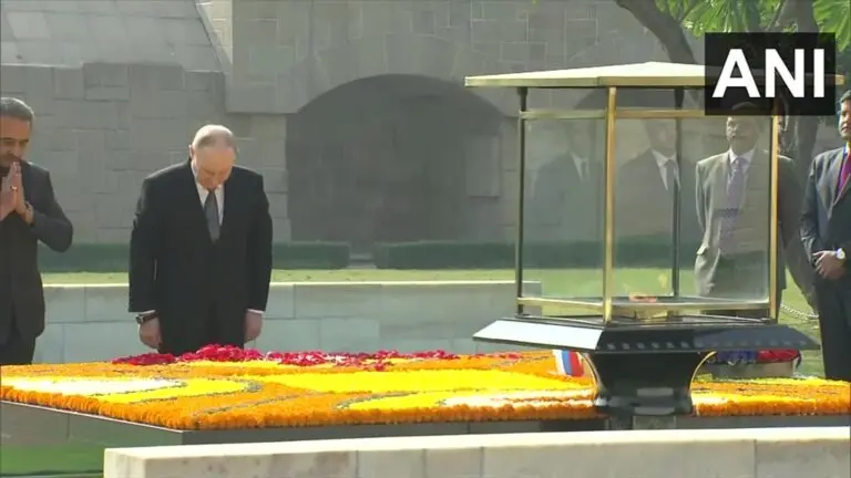 [Watch] Raghupati Raghav Raja Ram & Vaishnava Jana To: How Putin Salutes Mahatma Gandhi at Rajghat