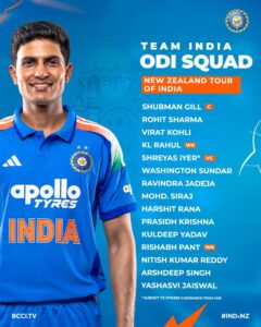 India squad for NZ ODIs