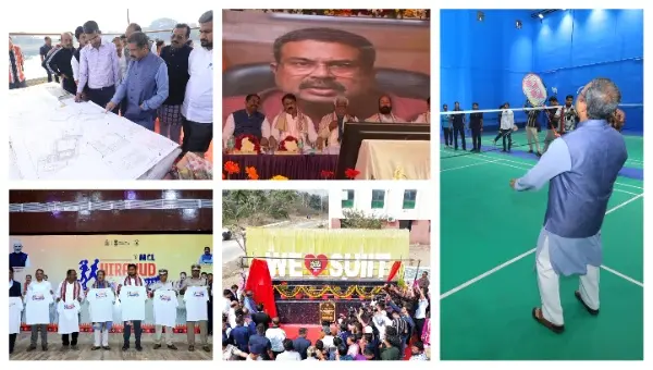 Dharmendra Pradhan Announces AI–ML Lab, Inaugurates Sports Infra In Sambalpur; Unveils Hirakud Marathon Logo