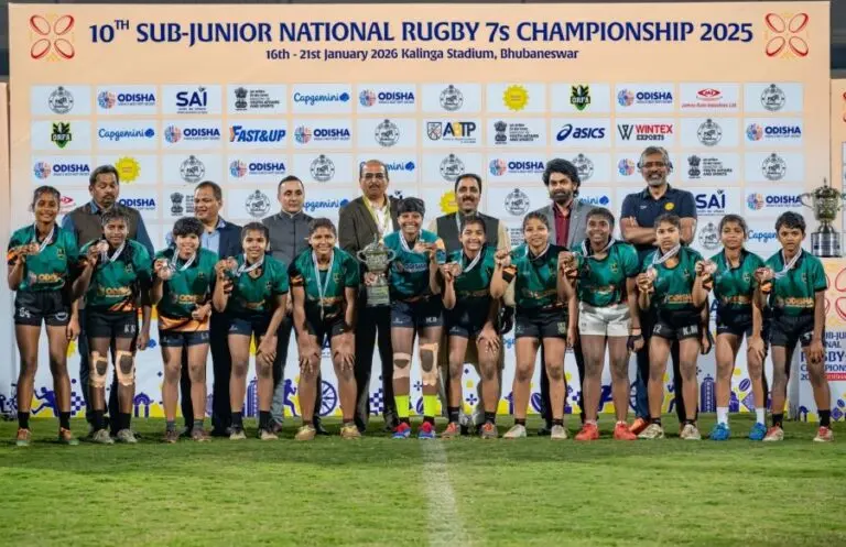 Odisha U-15 girls rugby 7s bronze
