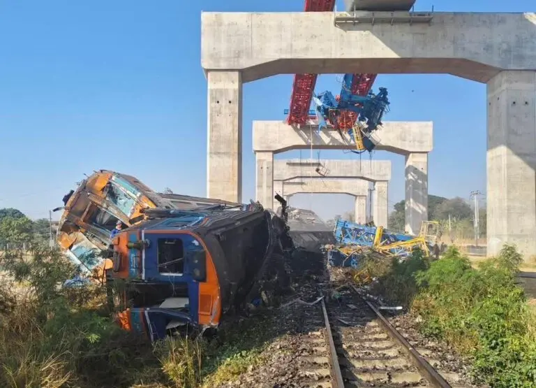 At Least 22 Dead As Freak Crane Collapse Derails Train In Thailand