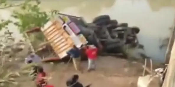 Driver, Helper Injured As Truck Plunges 15 Feet Off National Highway In Odisha