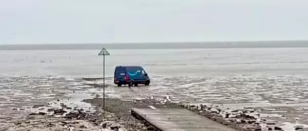 Amazon Delivery Driver Lands In Water In UK After Following GPS Directions; Rescued