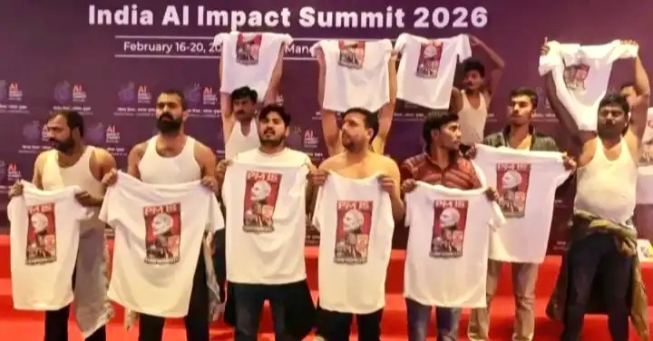 Congress Comes Under Fire, Even From Allies, For Shirtless Protest At AI Impact Summit