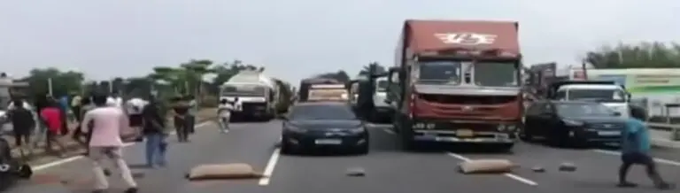 Balasore road blockade by farmers